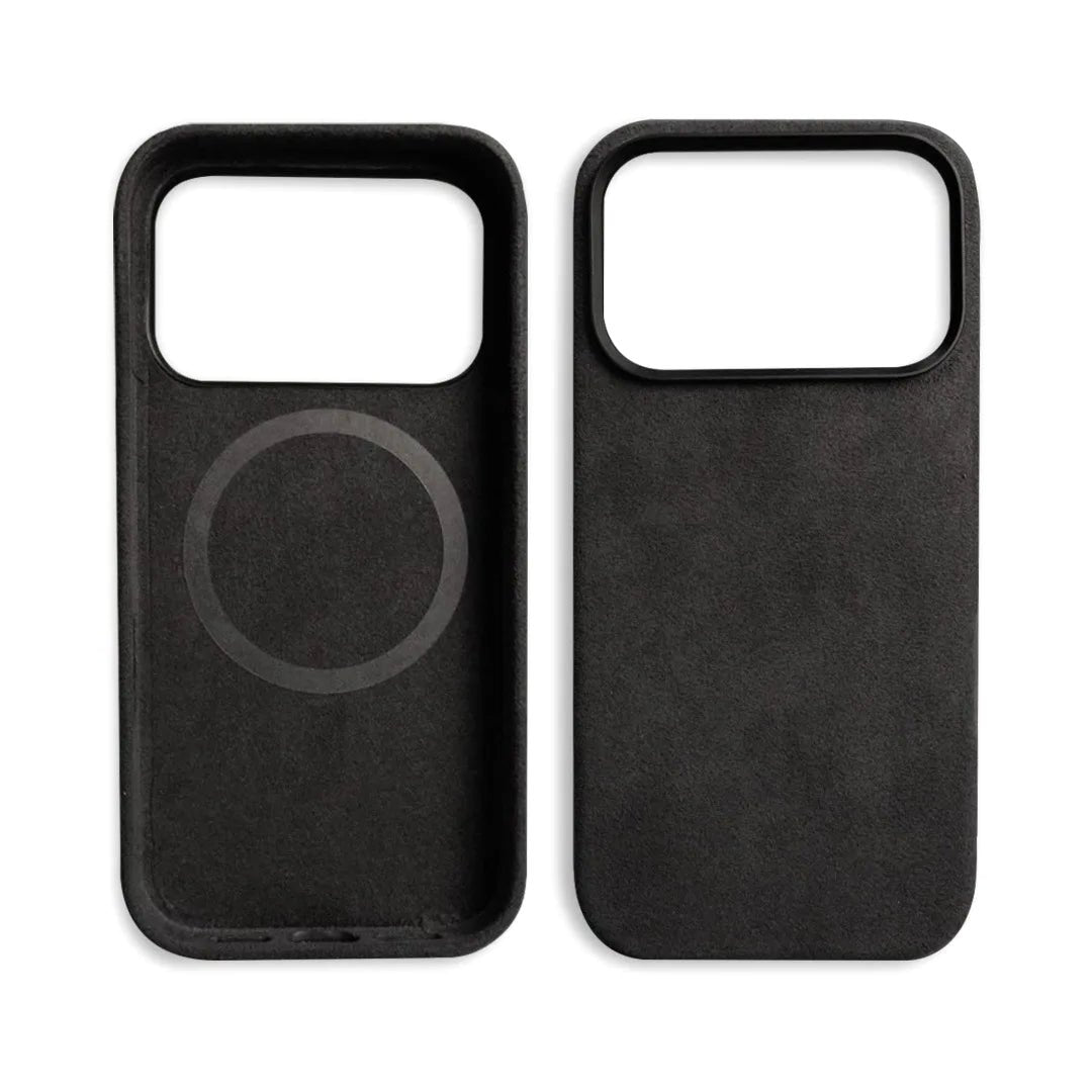 Alcantara Elegance Premium iPhone Case Luxurious Texture dark gray case exterior interior magsafe