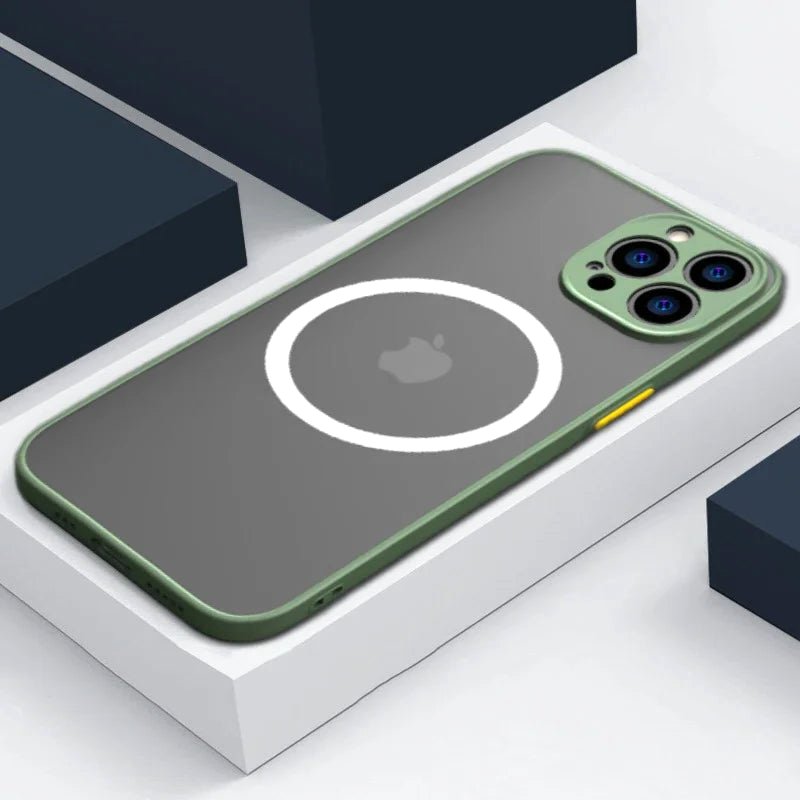 Aurora Shield light green matte magsafe compatible iphone case