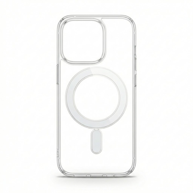 Clear MagSafe Shockproof iPhone 17 Case on a white background