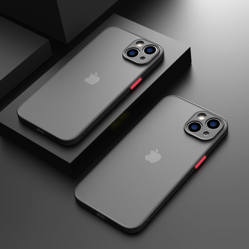 Elysian Shield Shockproof Matte iPhone Case Sleek Finish black iPhone 15 Pro cases red buttons
