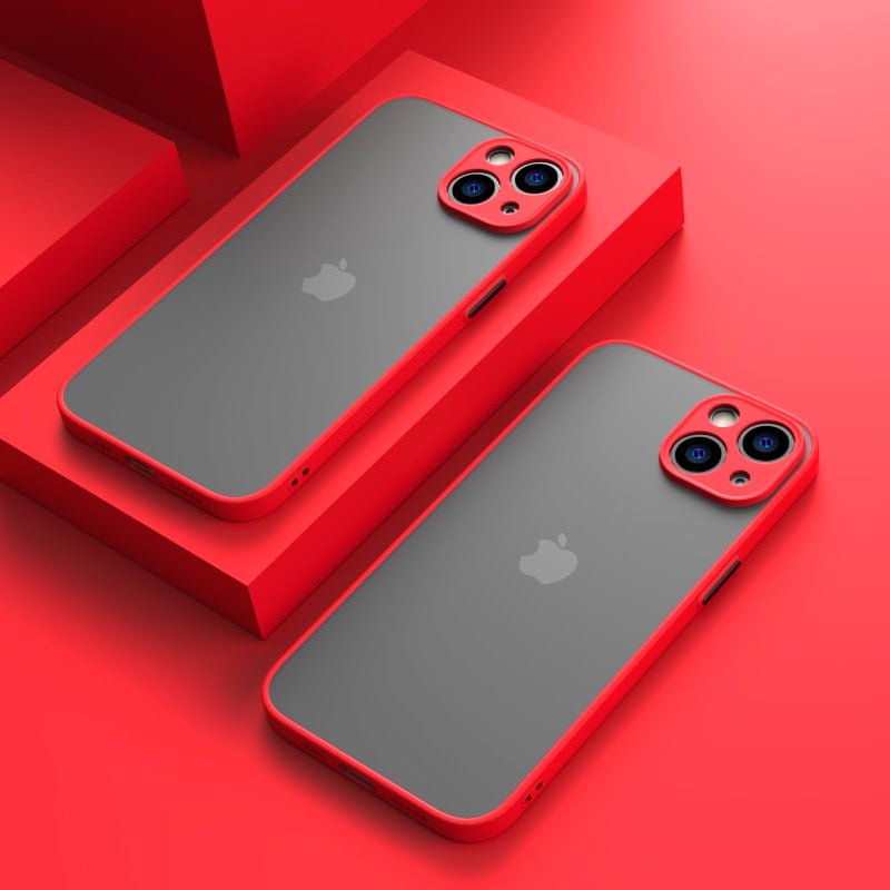 Elysian Shield Shockproof Matte iPhone Case Sleek Finish red iPhone 15 Pro cases black buttons