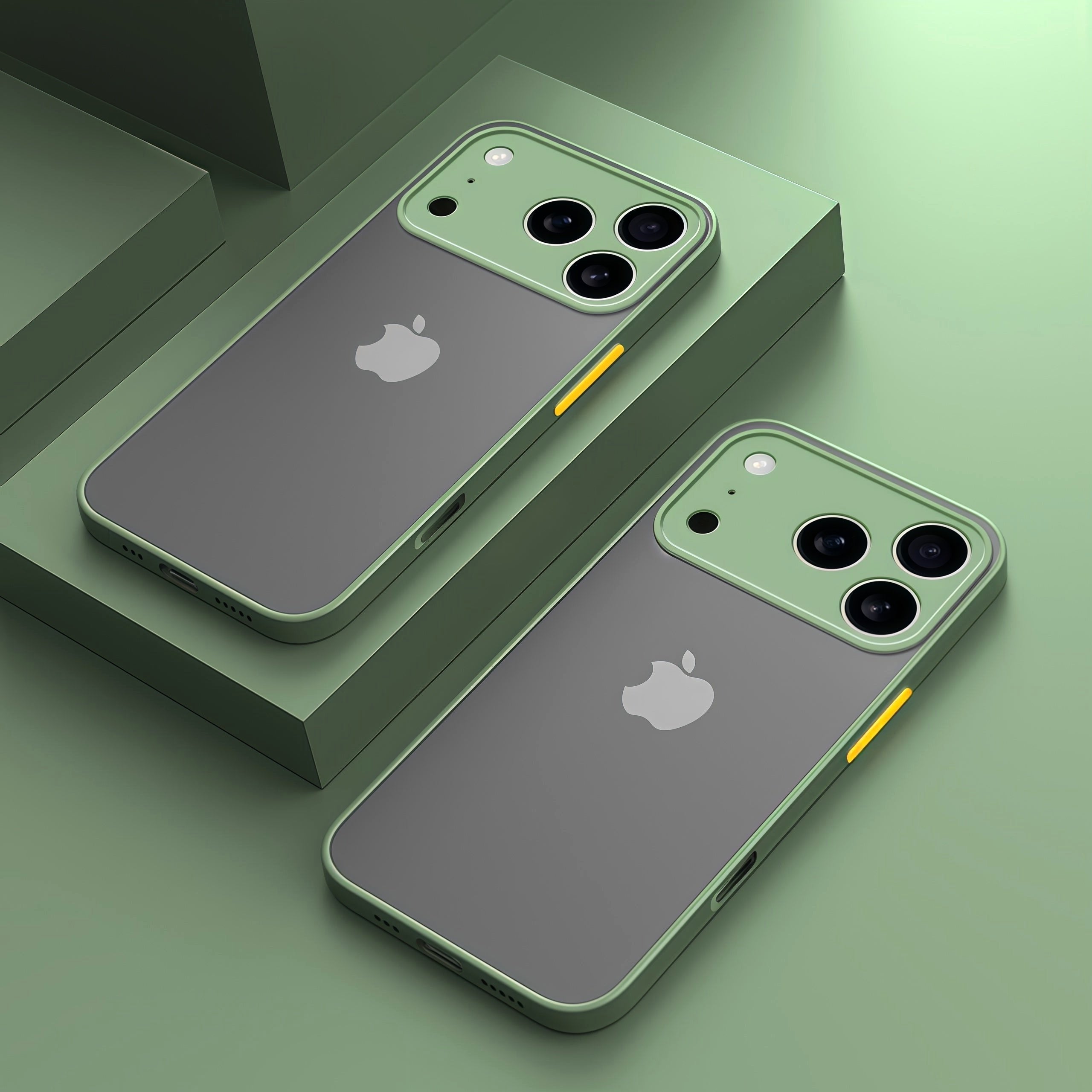 Elysian Shield Shockproof Matte iPhone Case Sleek Finish two light green iPhone 17 Pro Max cases