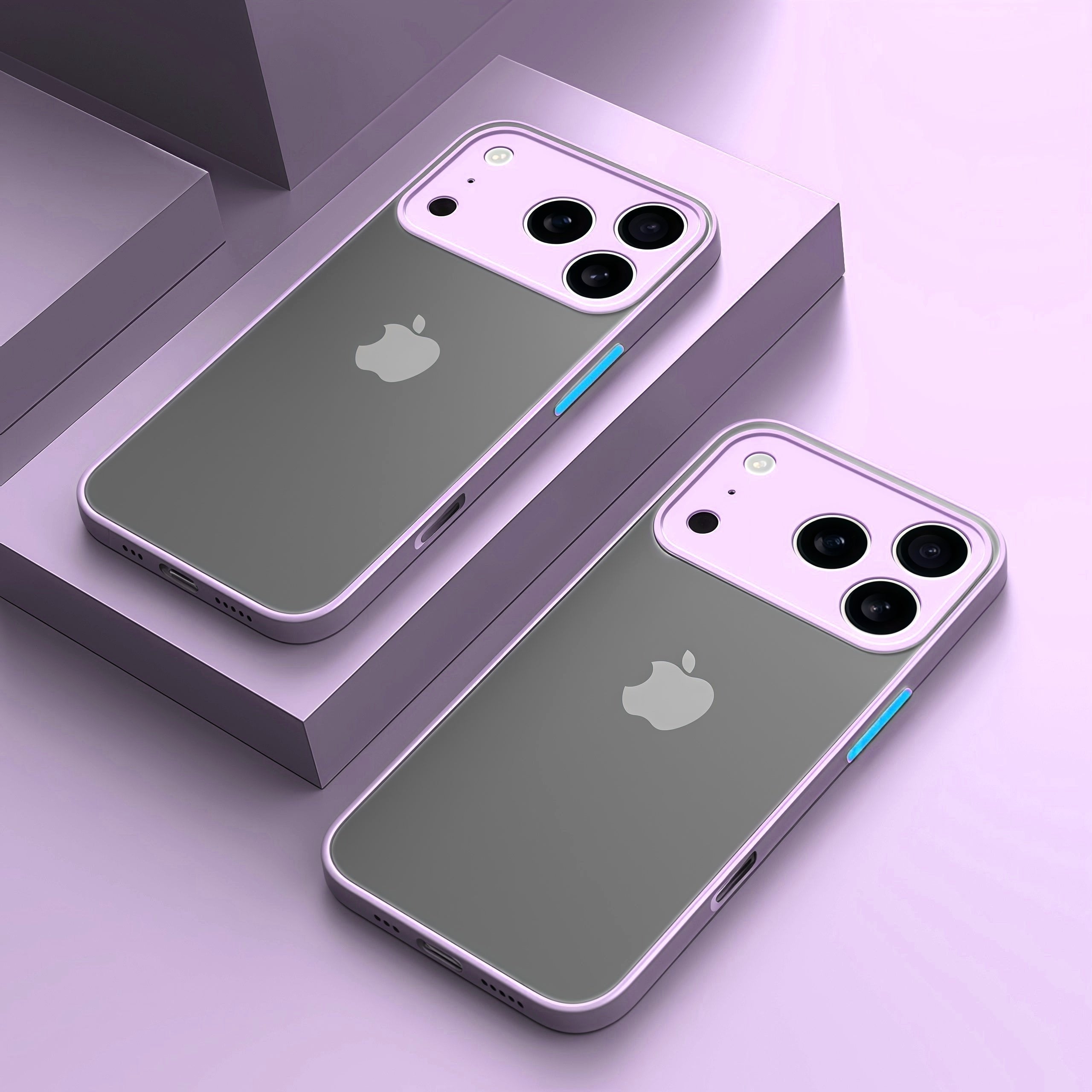 Elysian Shield Shockproof Matte iPhone Case Sleek Finish two purple cases iphone 17 pro max purple background
