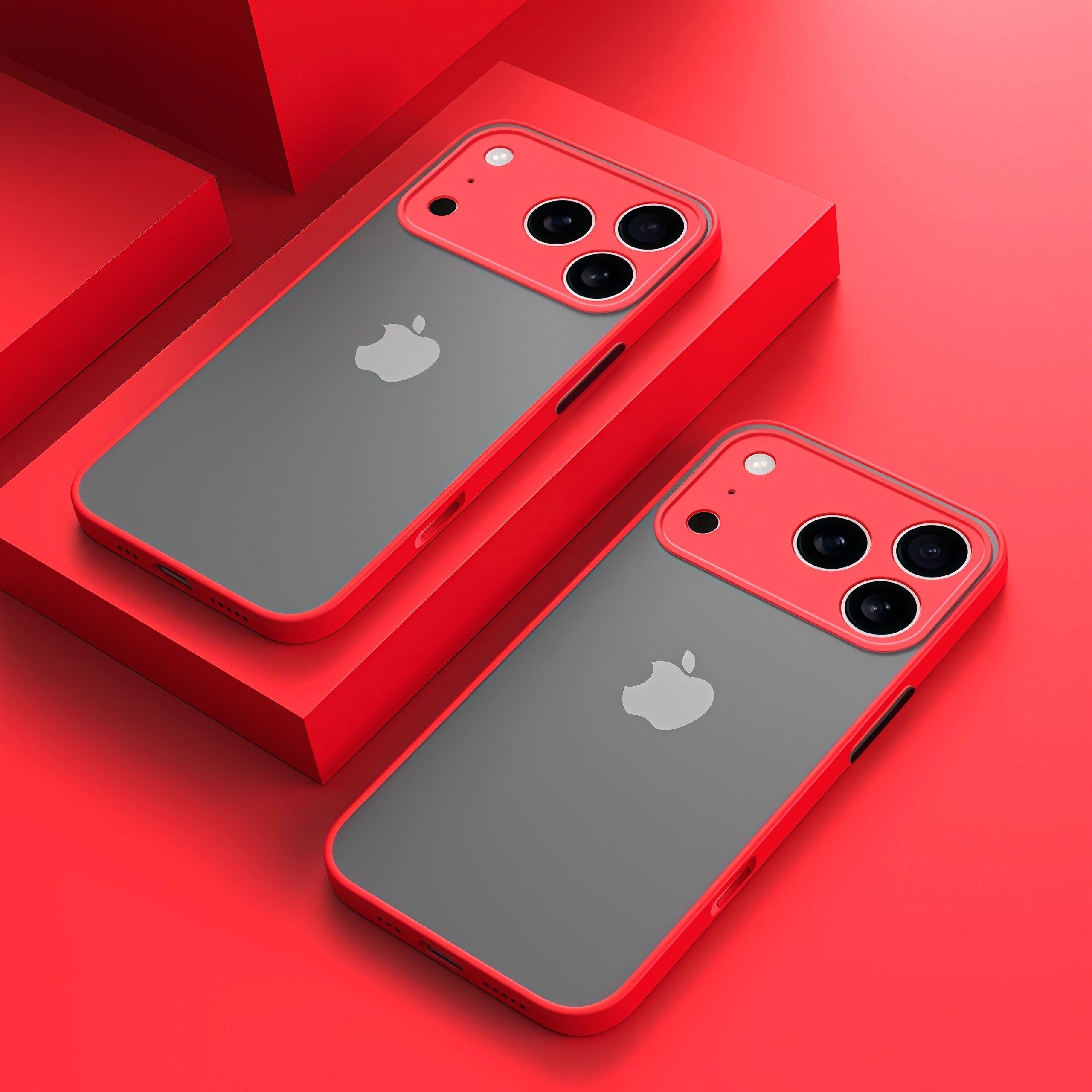 Elysian Shield Shockproof Matte iPhone Case Sleek Finish two red iPhone 17 Pro Max cases
