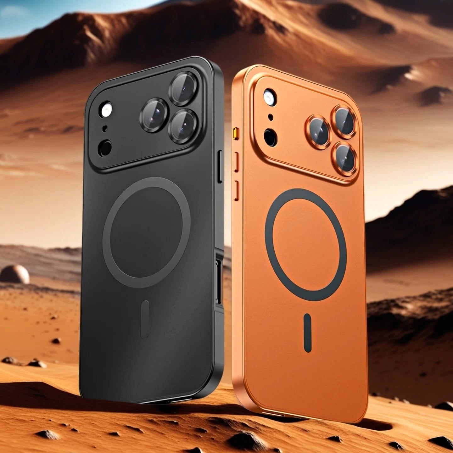 Aluminum Luxe Premium iPhone Case Snap Lock Feature cosmic orange black magsafe cases iphone 15 pro max