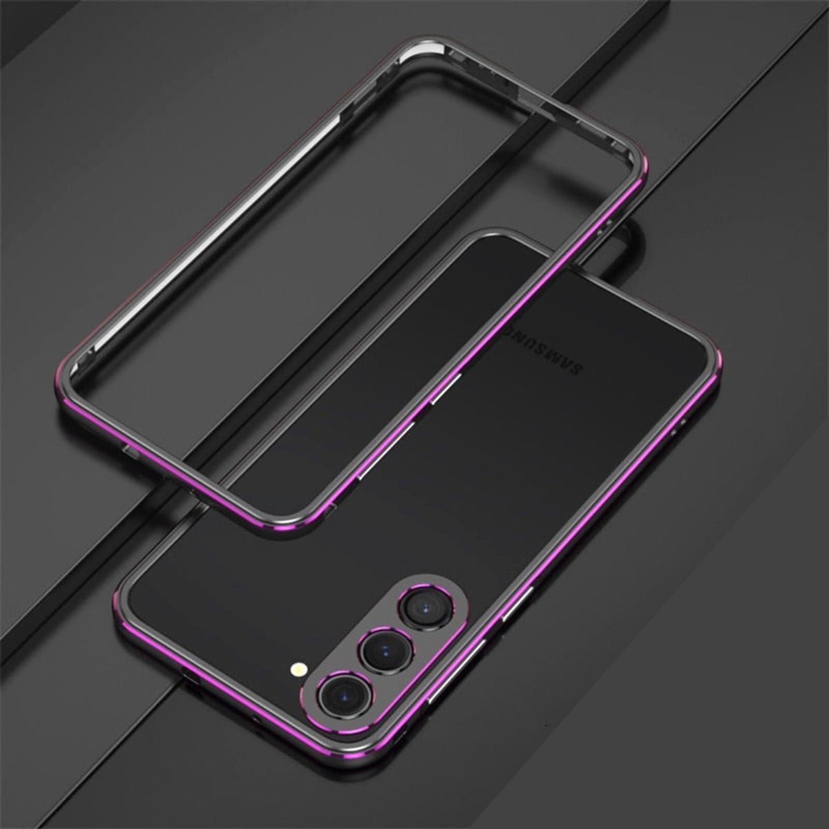 Aurum Shield Aluminum Metal Bumper Case Luxe Finish Samsung black phone purple bumper case separated frame