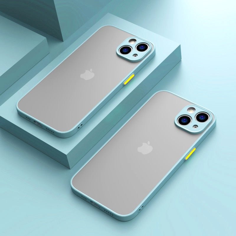 Elysian Shield Shockproof Matte iPhone Case Sleek Finish two light blue matte cases
