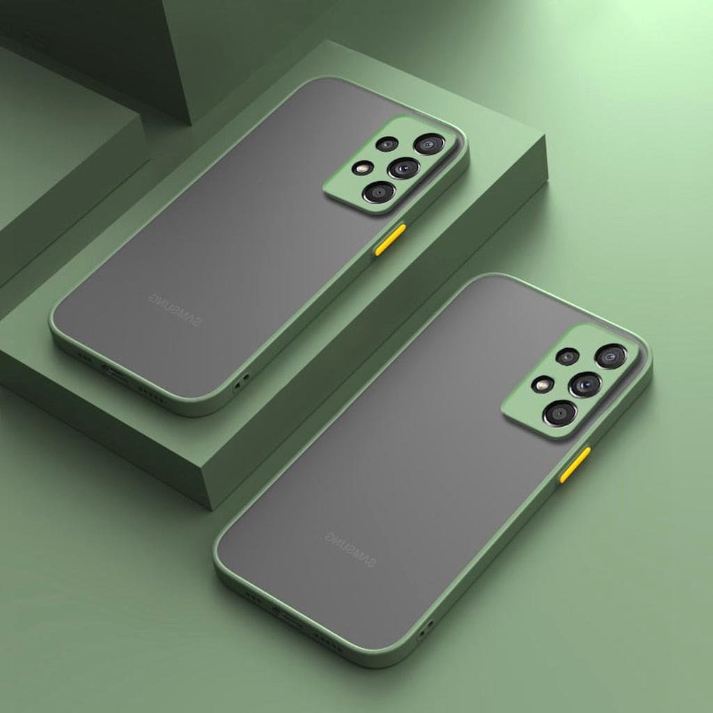 Elysium Shield Shockproof Matte Samsung Galaxy Case Enhanced Grip two green cases matte grey back green edges camera island